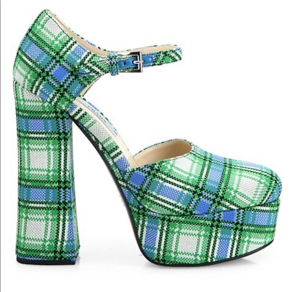 Prada
Plaid Ankle-Strap Platform Pumps brand new in box. Authentic size 40 - Picture 2 of 12